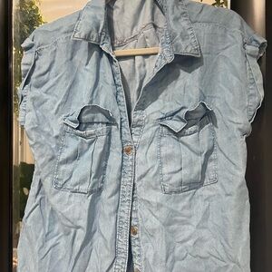 Love Tree Light Blue Denim Top